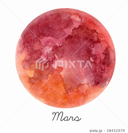 Watercolor Mars planet vector illustration Watercolor Mars planet vector illustration 38432070