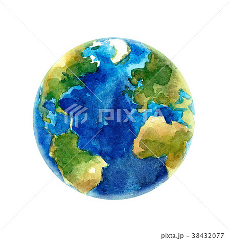 Watercolor Earth planet vector illustration Watercolor Earth planet vector illustration 38432077