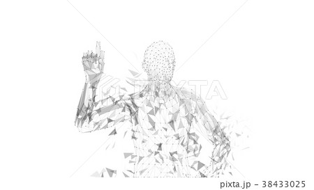 Conceptual abstract man pointing finger up Conceptual abstract man pointing finger up 38433025