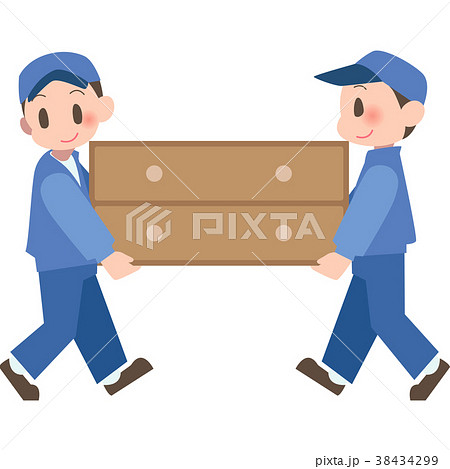 たんすを運ぶ業者のイラスト素材