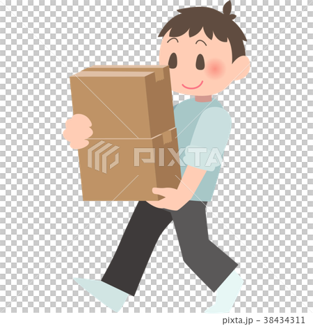 Men carrying corrugated cardboard Men carrying corrugated cardboard 38434311