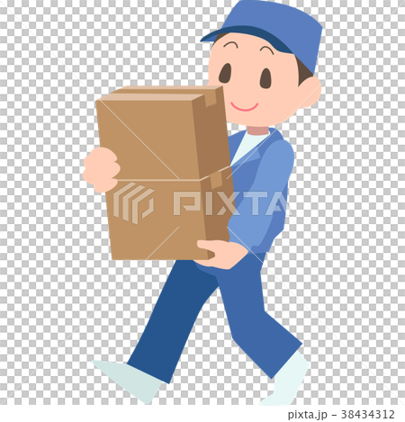 Contractor carrying cardboard 38434312