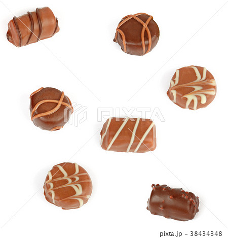 Assortment of chocolate candies isolated  38434348