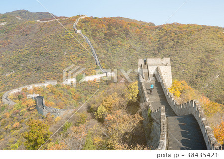 China The great wall distant view compressed tower 38435421