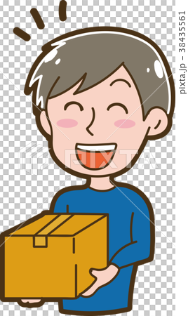 段ボールを持つ男性のイラスト 段ボールを持つ男性のイラスト 38435561
