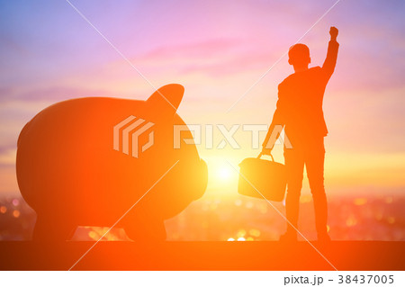 silhouette of business man silhouette of business man 38437005