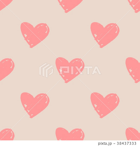 Tile vector pattern with pink hearts on pastel 38437333