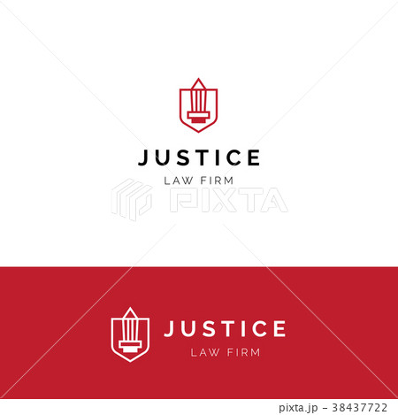 Minimalistic logo with sword and shield 38437722