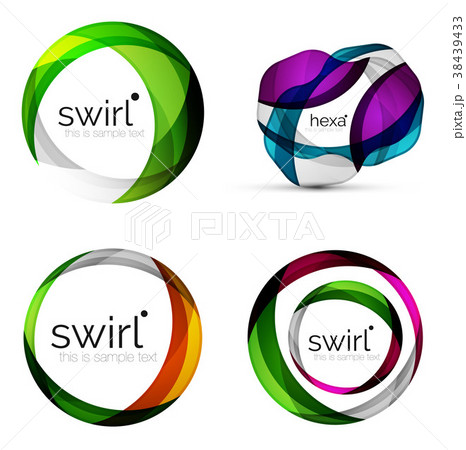 Vector swirl set, geometric business icons or web Vector swirl set, geometric business icons or web 38439433