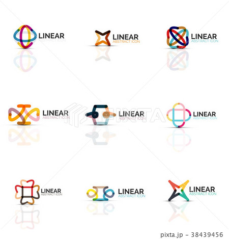 Set of abstract flower or star minimalistic linear Set of abstract flower or star minimalistic linear 38439456
