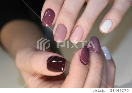Coffee manicure design Coffee manicure design 38442270