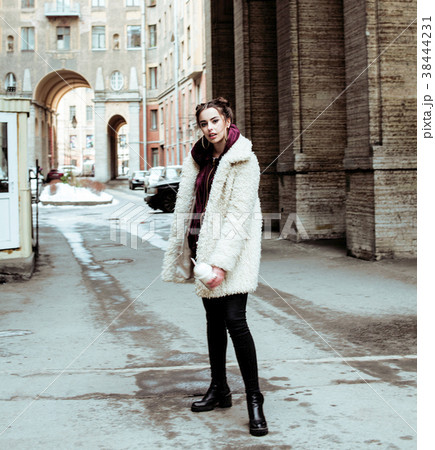young pretty stylish teenage girl outside on city young pretty stylish teenage girl outside on city 38444231