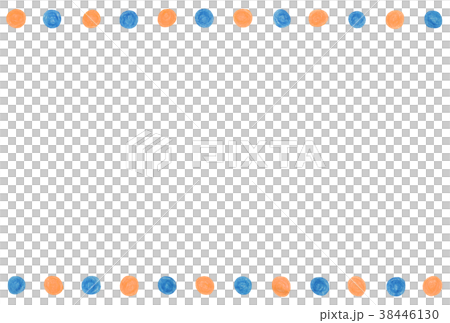 手描きフレーム ライン まる オレンジ ブルー 38446130
