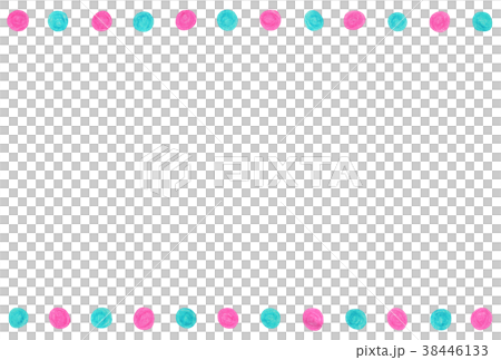 手描きフレーム ライン まる ピンク ブルー 38446133