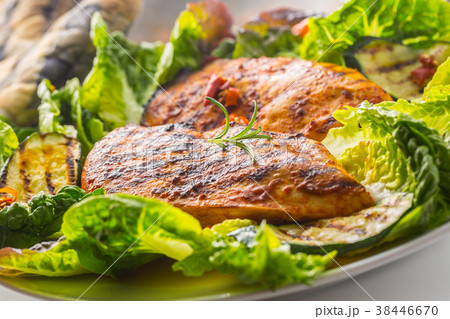 Chicken breast. Grill chicken breast with lettuce. 38446670
