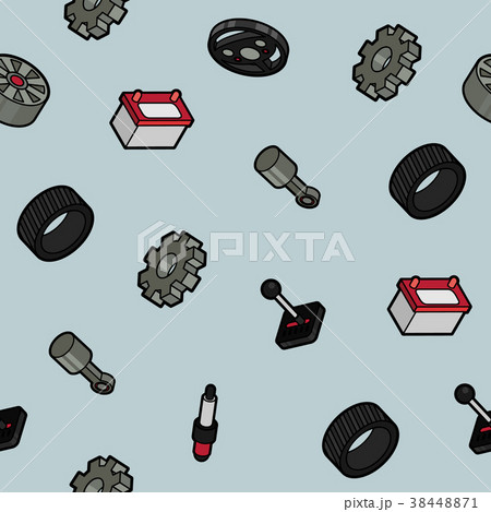 Car part color outline isometric pattern 38448871