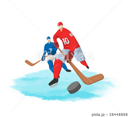 Hockey players in abstract flat style. Vector Hockey players in abstract flat style. Vector 38448898