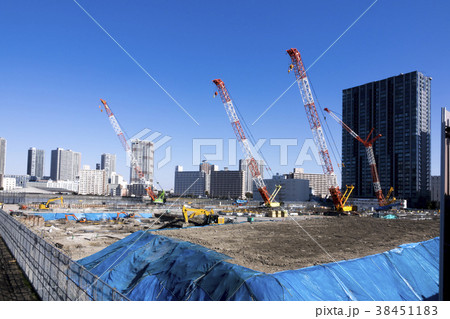 大規模建設現場 有明アリーナ 東京オリンピック競技会場 2018年 大規模建設現場 有明アリーナ 東京オリンピック競技会場 2018年 38451183
