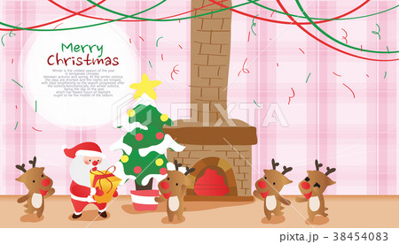 クリスマス サンタクロース 暖炉 38454083
