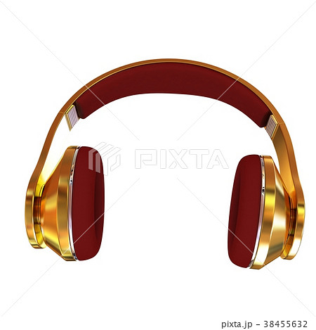 Golden headphones. 3d illustration Golden headphones. 3d illustration 38455632