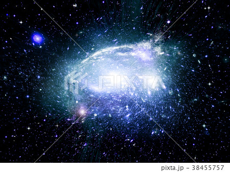 Stars, dust and gas nebula in a far galaxy Stars, dust and gas nebula in a far galaxy 38455757
