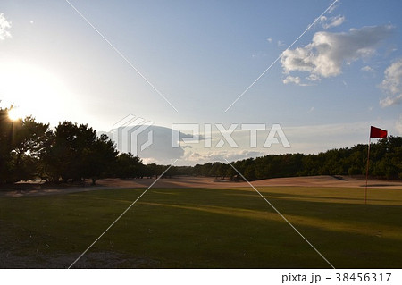 冬のゴルフ場 38456317