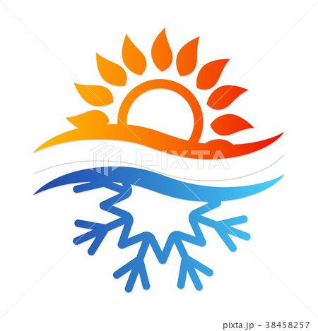 Snowflake and sun symbol Snowflake and sun symbol 38458257