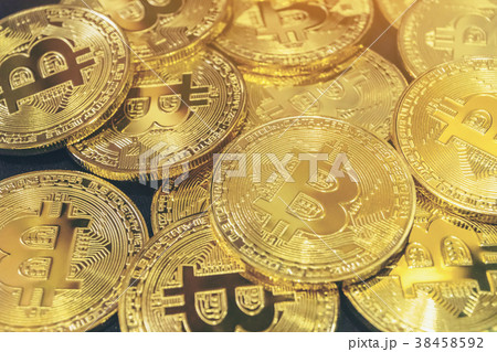 Physical Bitcoin pile background , Bitcoin mining 38458592