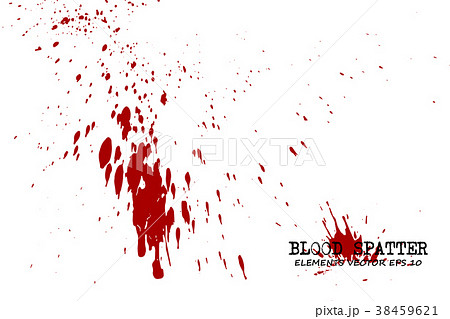 Blood splatter elements on white background .  38459621