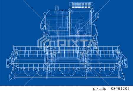 Concept combine-harvester. Vector rendering of 3d 38461205