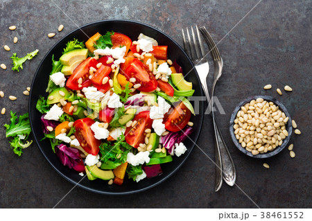 Vegetable dish, salad with avocado 38461552