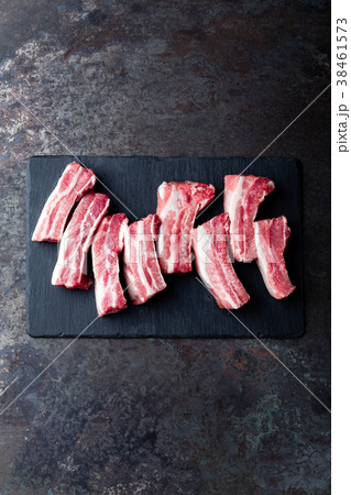 Raw uncooked pork ribs, fresh meat Raw uncooked pork ribs, fresh meat 38461573