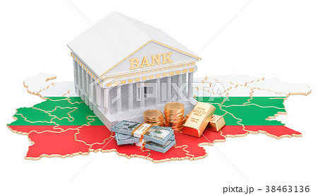 Banking system in Bulgaria concept. 3D rendering Banking system in Bulgaria concept. 3D rendering 38463136