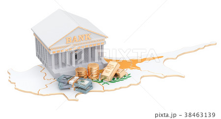Banking system in Cyprus concept. 3D rendering 38463139