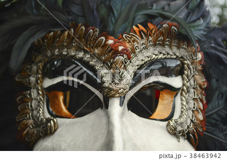 view of two carnival mask of venice. symbol 38463942