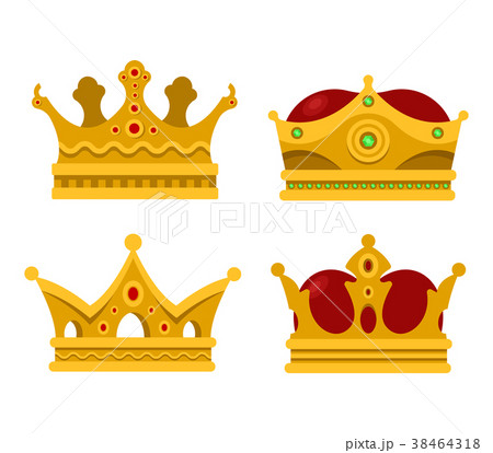 Pope tiara and king crown set of icons 38464318