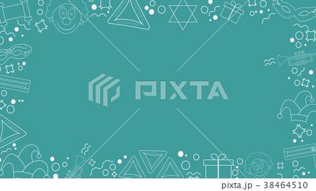 Frame with purim holiday flat design Frame with purim holiday flat design 38464510