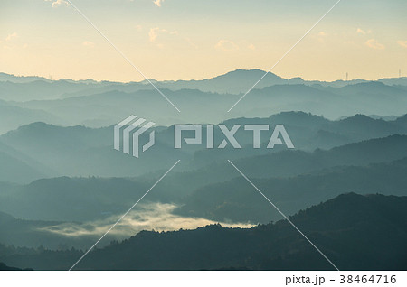 九十九谷 朝焼け風景 （千葉県君津市鹿野山） 2017年1月撮影 38464716