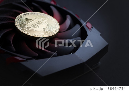 cryptocurrency mining concept with golden bitcoin cryptocurrency mining concept with golden bitcoin 38464754