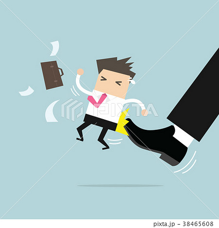 Businessman being kicked by boss. Businessman being kicked by boss. 38465608