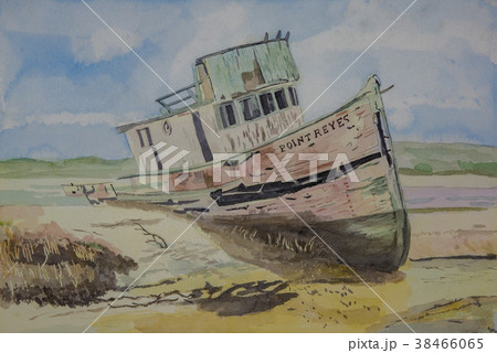 浜辺に捨てられた船 浜辺に捨てられた船 38466065