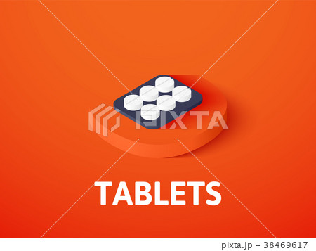 Tablets isometric icon, isolated on color 38469617