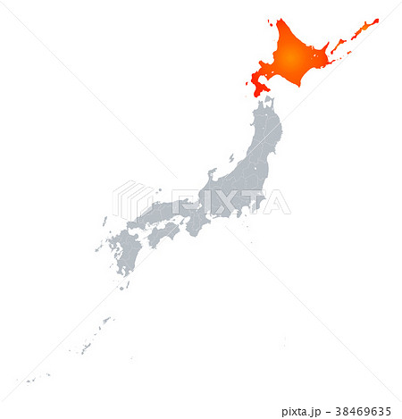 北海道地図 日本列島のイラスト素材