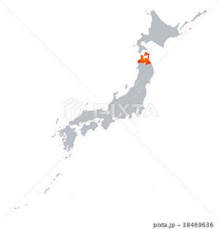 青森県地図 日本列島 38469636