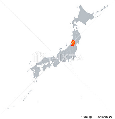 山形県地図 日本列島のイラスト素材 38469639 Pixta