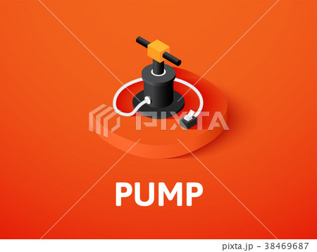 Pump isometric icon, isolated on color background Pump isometric icon, isolated on color background 38469687