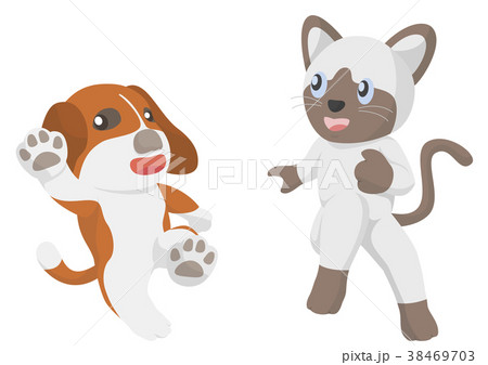 陽気な犬と猫 38469703