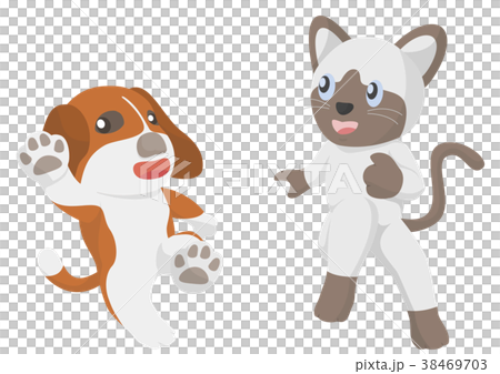 陽気な犬と猫 38469703