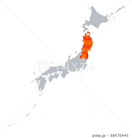 東北地図 日本列島