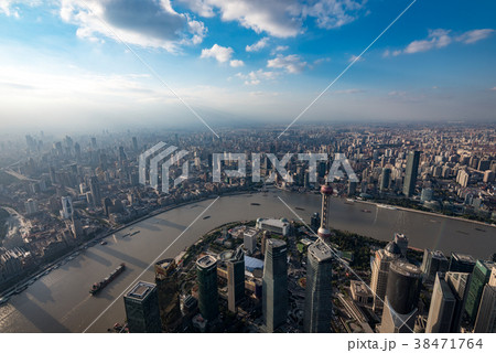 中国・上海の街並み 日中 中国・上海の街並み 日中 38471764